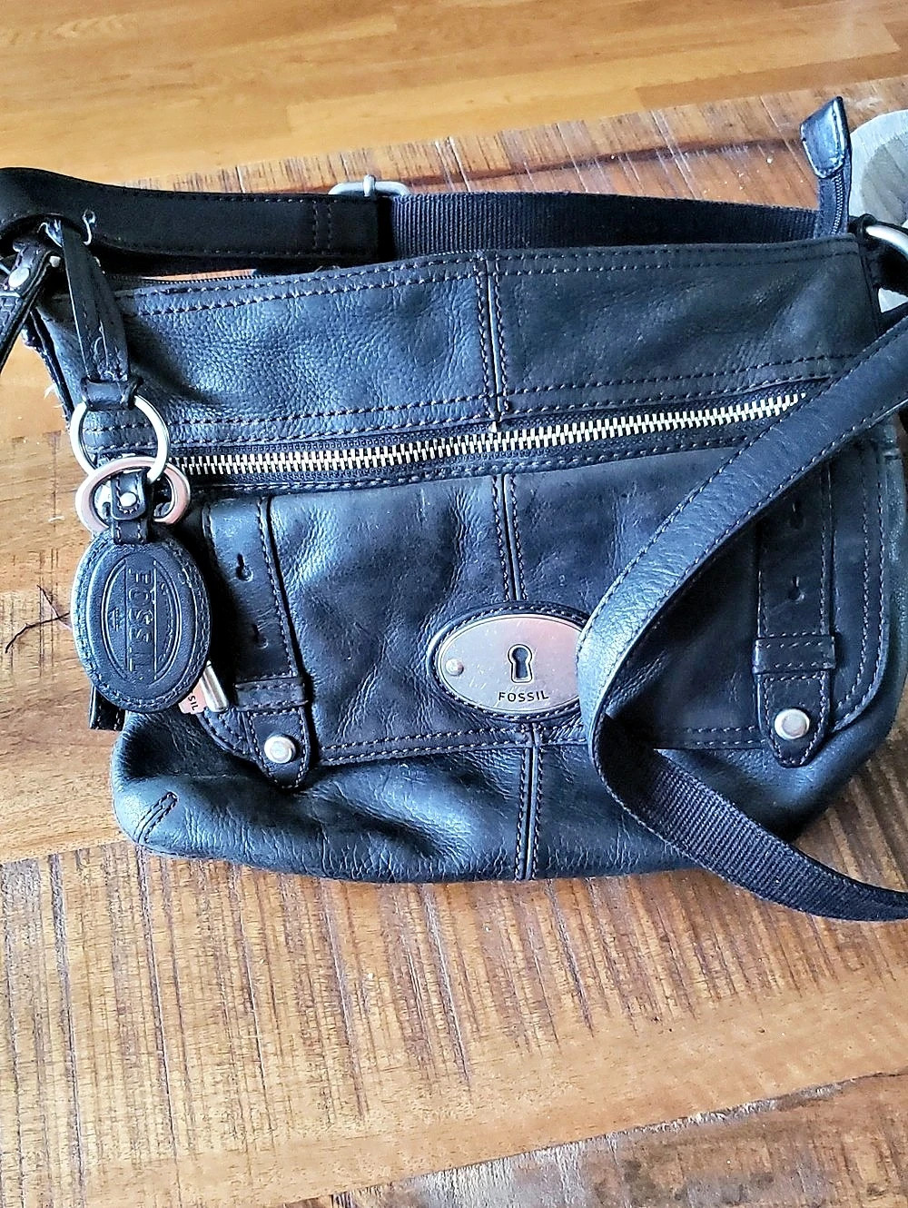 Fossil Black Leather Shoulder Bag